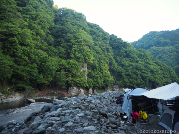 野呂ロッジキャンプ場朝の景色