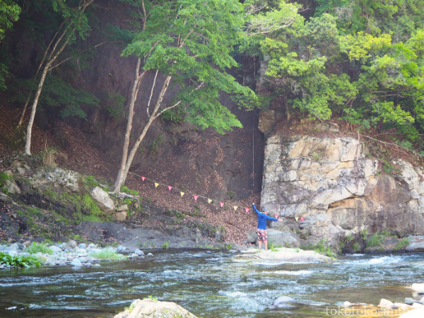 道志川で釣り